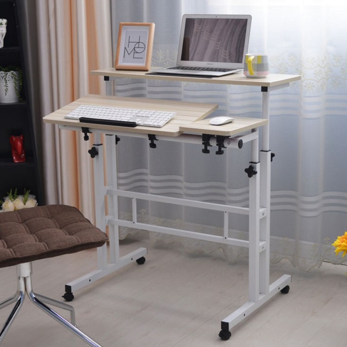 높이조절 각도조절 스탠딩 책상, 아이보리80cm
