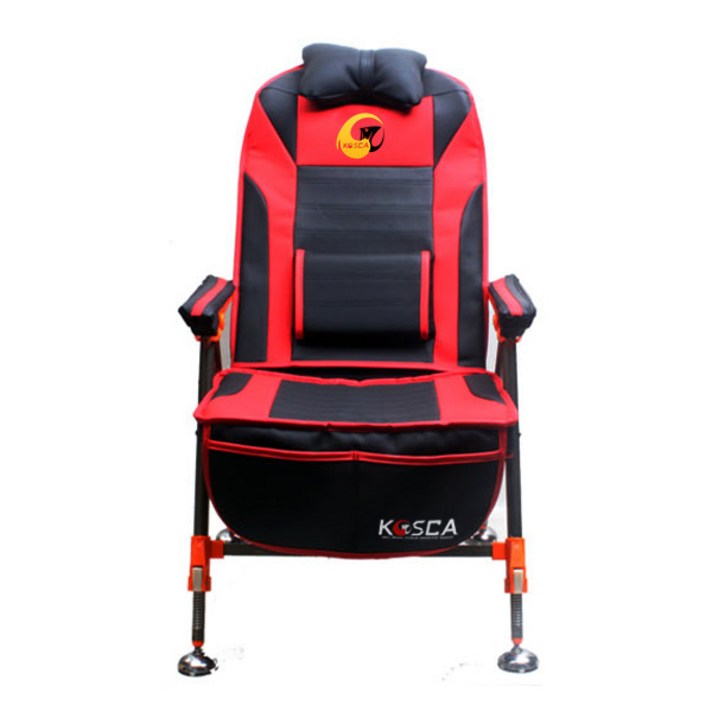 쿠션 릴렉스 체어 오리발의자 메모리폼 각발 낚시의자, 블랙&레드, 1개