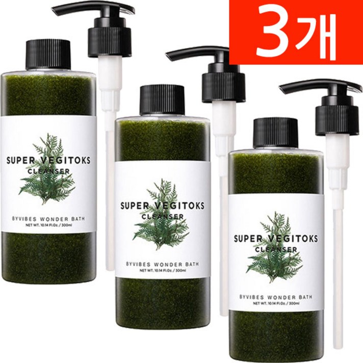 원더바스 슈퍼 베지톡스 클렌저 그린, 300ml, 3개