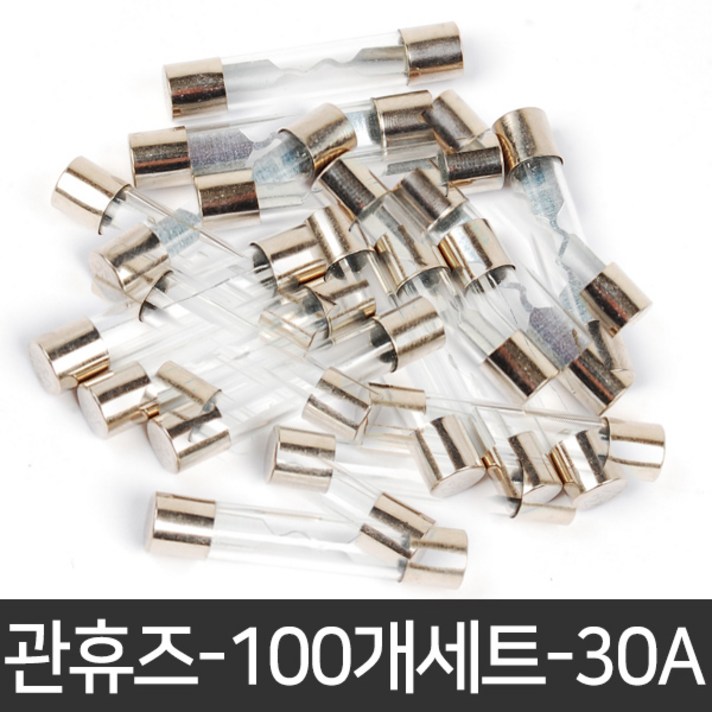 자동차휴즈 휴즈 퓨즈 관휴즈 차량용 유리관 차량휴즈, 11.관휴즈-100개세트-30A