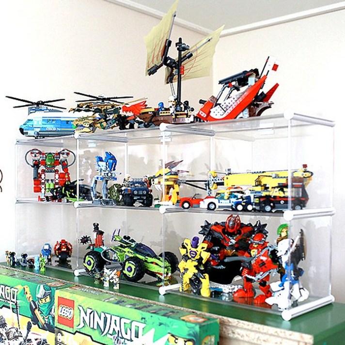 장난감진열장 레고 나노블럭장식장 건담 피규어진열장 엠블럭 E타입 2층x3칸 6칸형(앞/뒤덮개 모두포함), M-E타입 2층x3칸 6칸형_앞.뒤덮개 포함