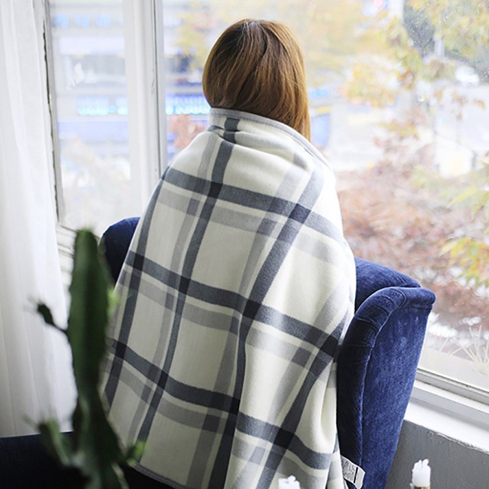 와이홈 망토 담요 똑딱이 숄더 블랭킷 극세사 양털 어깨 무릎, 그레이