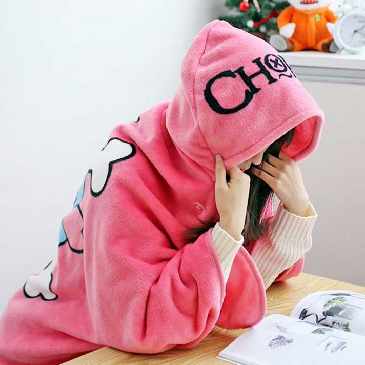 나들이 야외활동 캠핑용 옷담요 캐릭터 대형담요 소매담요, 3_로우
