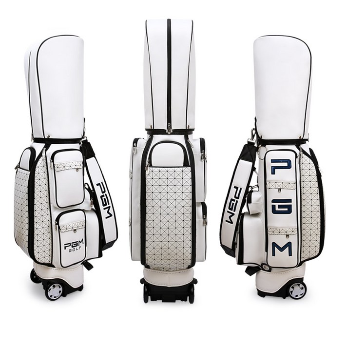 PGM QB036화이트 바퀴 골프백 캐디백, 화이트