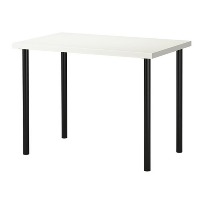 이케아 LINNMON ADILS 100x60 테이블 책상, 상판 블랙브라운 다리 화이트 4개