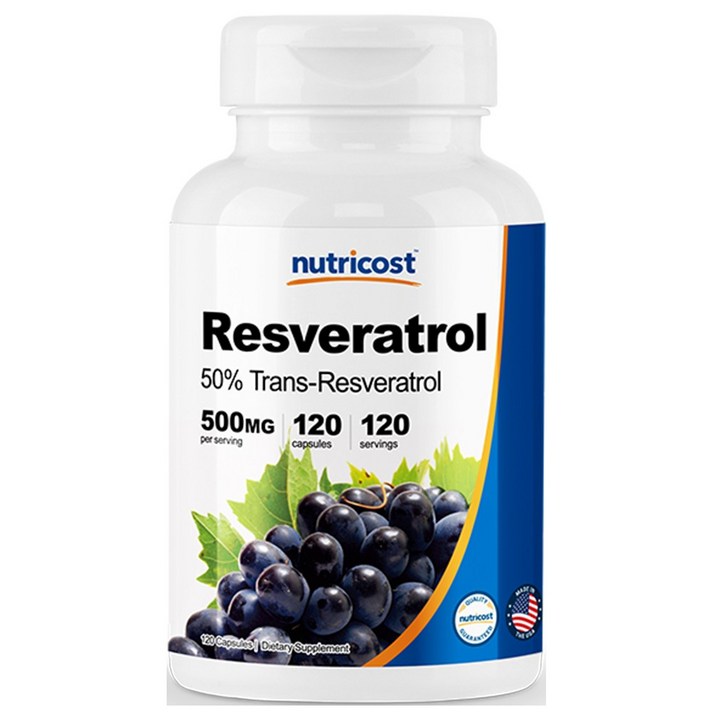 뉴트리코스트 레스베라트롤 500mg 캡슐 120캡슐 1서빙 500mg 120회분 Resveratrol Capsules [120 CAPS]