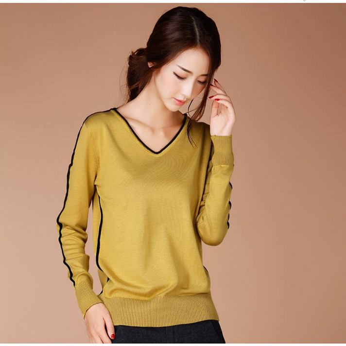 여자 봄신상 브이넥 니트 루즈핏 미시 직장인 데일리룩 니트티