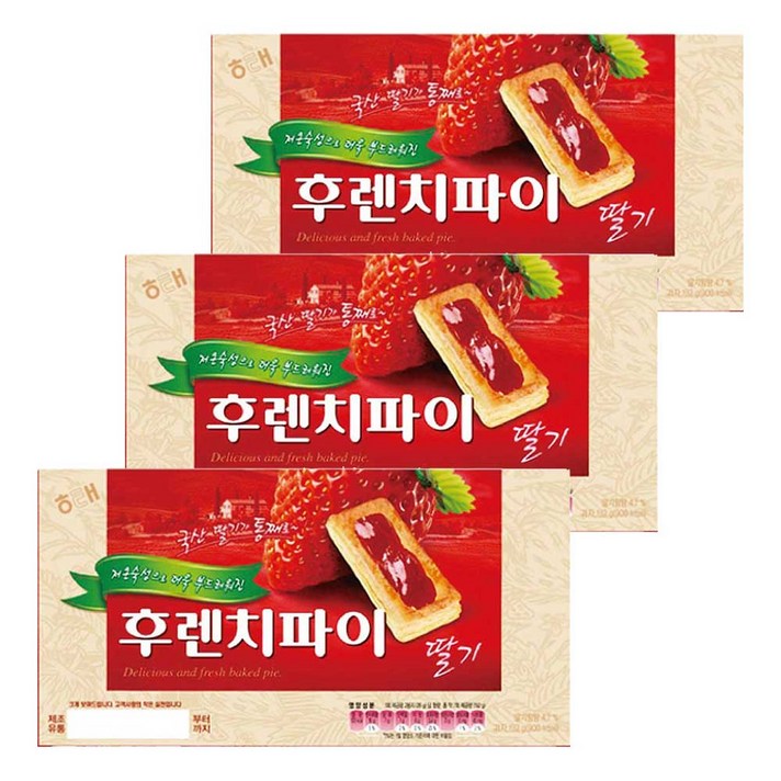해태제과 후렌치파이 딸기 192g 묶음행사, 3개