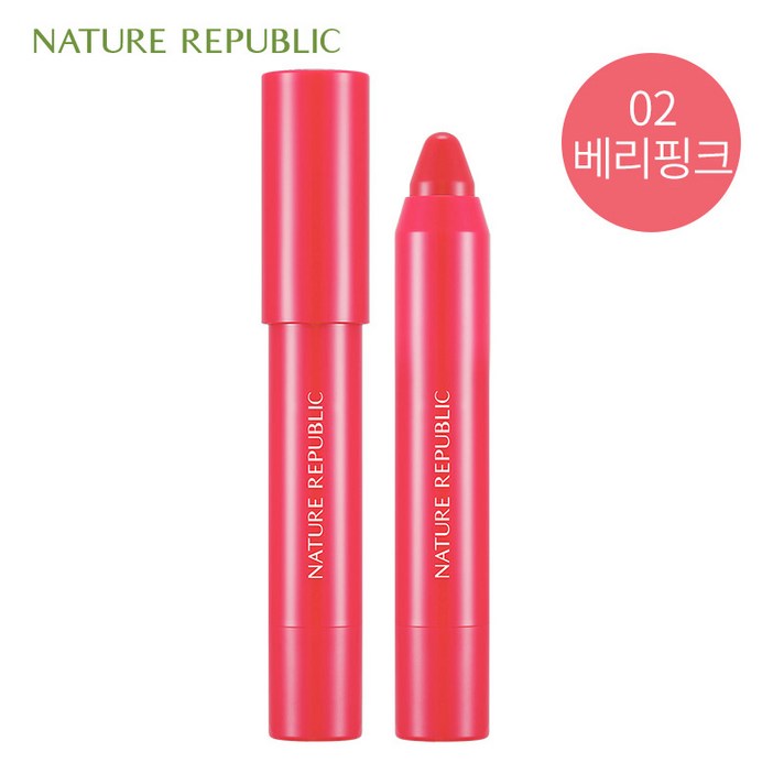 [네이처리퍼블릭] 에코 크레용 립루즈 02베리핑크, 단일상품