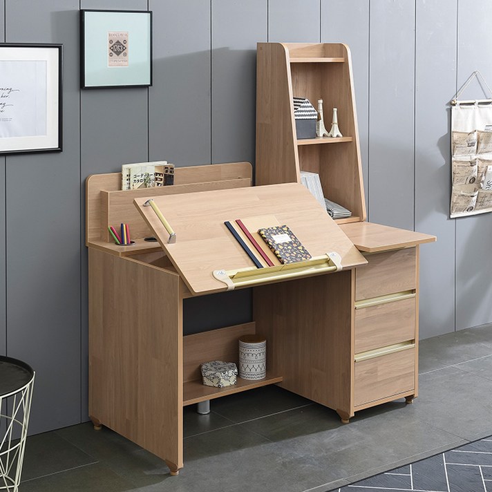 [고객감사 15조한정 추가할인쿠폰]에보니아 레이 각도조절 1인책상 심플세트, 애쉬