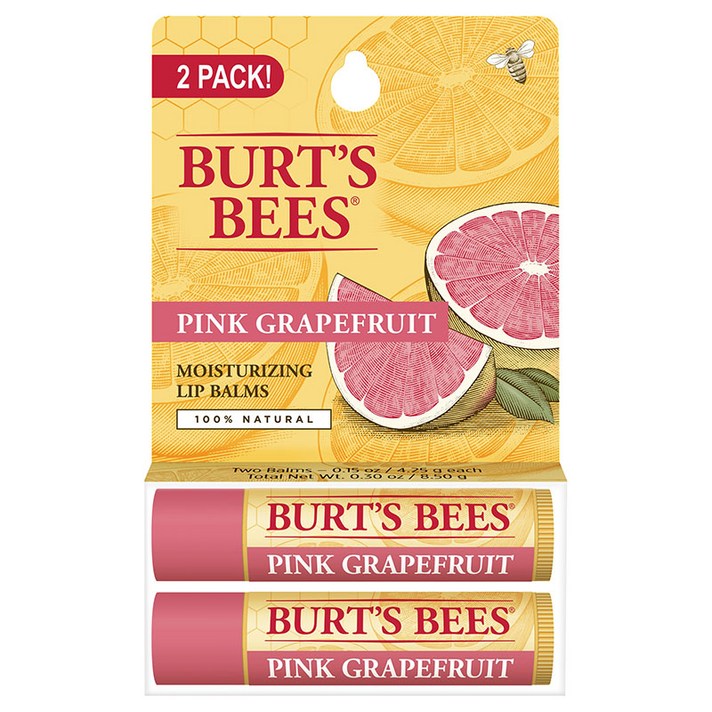 버츠비 모이스처라이징 립 밤, Pink Grapefruit, 2개입