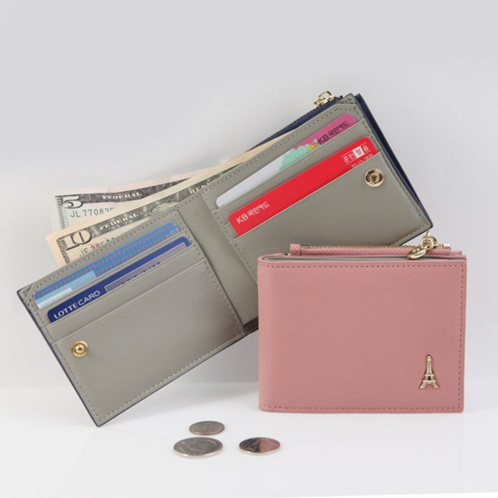 프롬비 여성용 엔조이파리 소가죽 반지갑