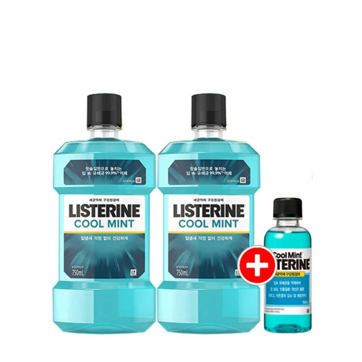 리스테린 [무료배송]리스테린 쿨민트(750ml+750ml+100ml) 구강청결제, 1세트