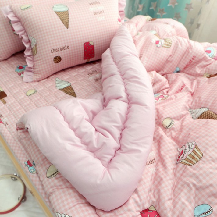 이블랑 순면 아동이불세트, 디저트 인디핑크