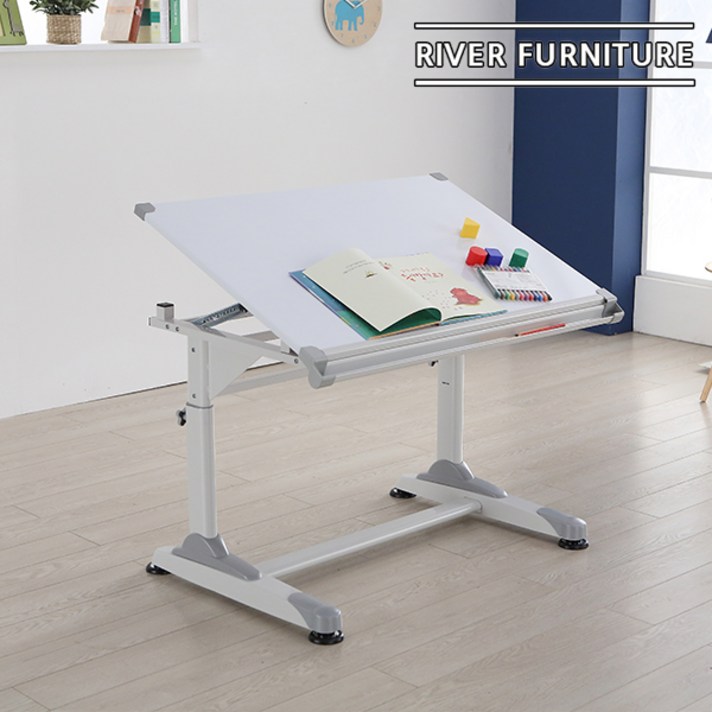 리버퍼니쳐 엘바 스마트 높이 각도 조절 책상, 화이트