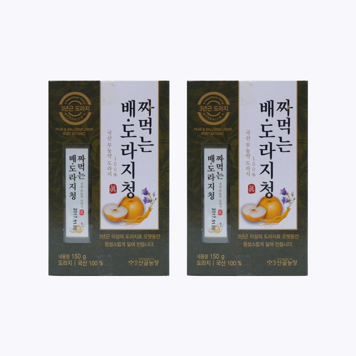 [에이라이프] 산골농장 100%무농약짜먹는배도라지청, 150g, 2박스