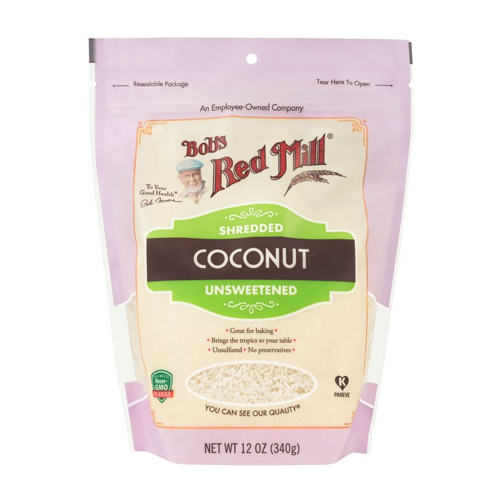 Bob's Red Mill 슈레디드 코코넛 언스위튼드, 340g, 1개