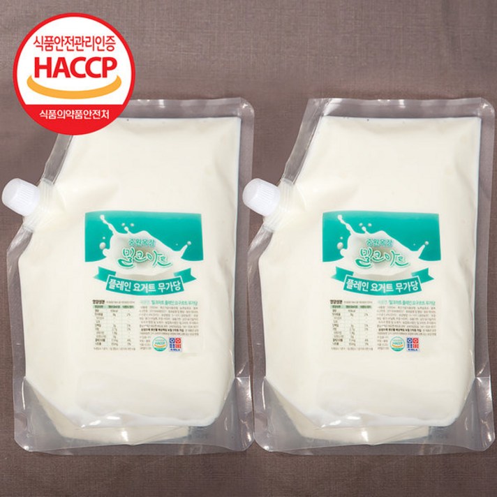 밀크아트 수제요거트 플레인요거트 1000ml 2팩 [무가당], 단일상품