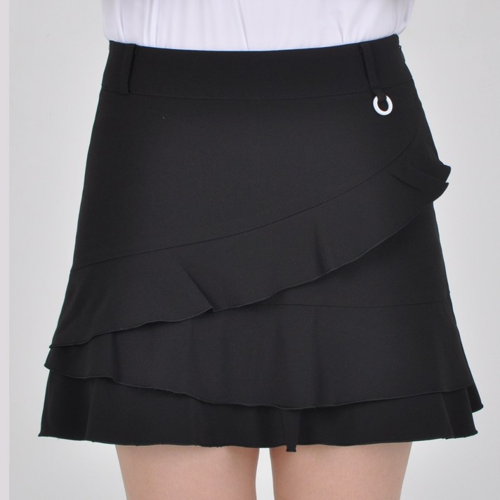 YF-16 프릴 A라인 공주 깨꼬방 블랙 화이트 랩스커트 치마바지 빅사이즈 여성 스포츠웨어 여름