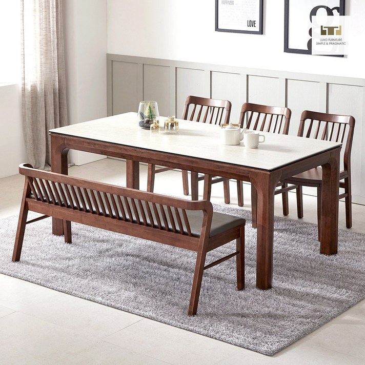 루쏘퍼니쳐 아셀 1300~1700 세라믹식탁 세트 4인용식탁 6인용식탁 식탁, 아셀 6인 세라믹식탁 벤치형