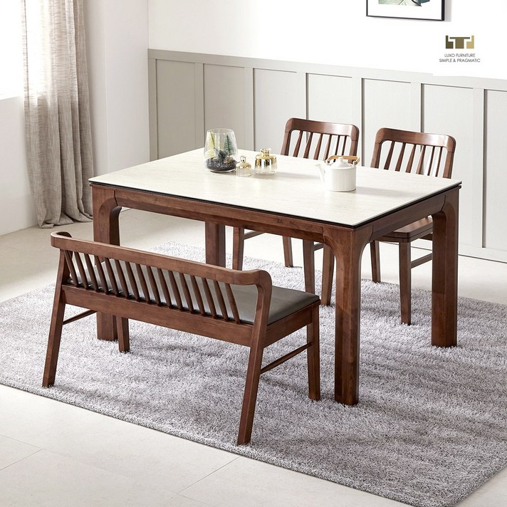 루쏘퍼니쳐 아셀 1300~1700 세라믹식탁 세트 4인용식탁 6인용식탁 식탁, 아셀 4인 세라믹식탁 벤치형