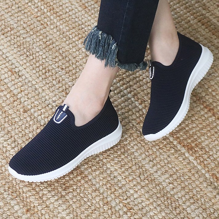 티컴퍼니 4cm 스판 매쉬 여성슬립온 스니커즈 단화 운동화 기벼운신발 슈즈 ka-6838