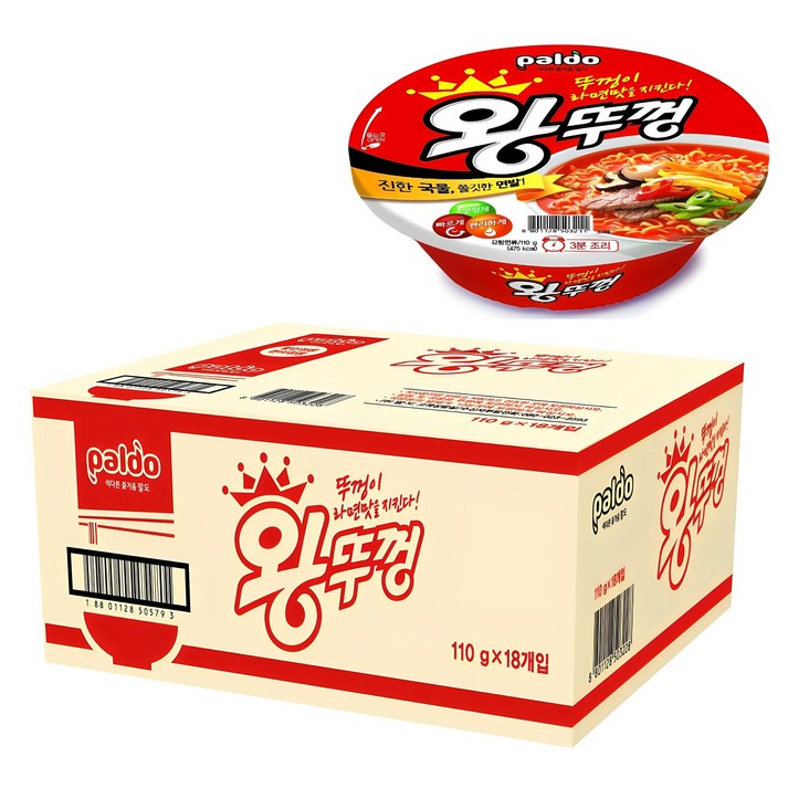 왕뚜껑 컵라면 110g, 18개 왕뚜껑 컵라면 110g, 18개