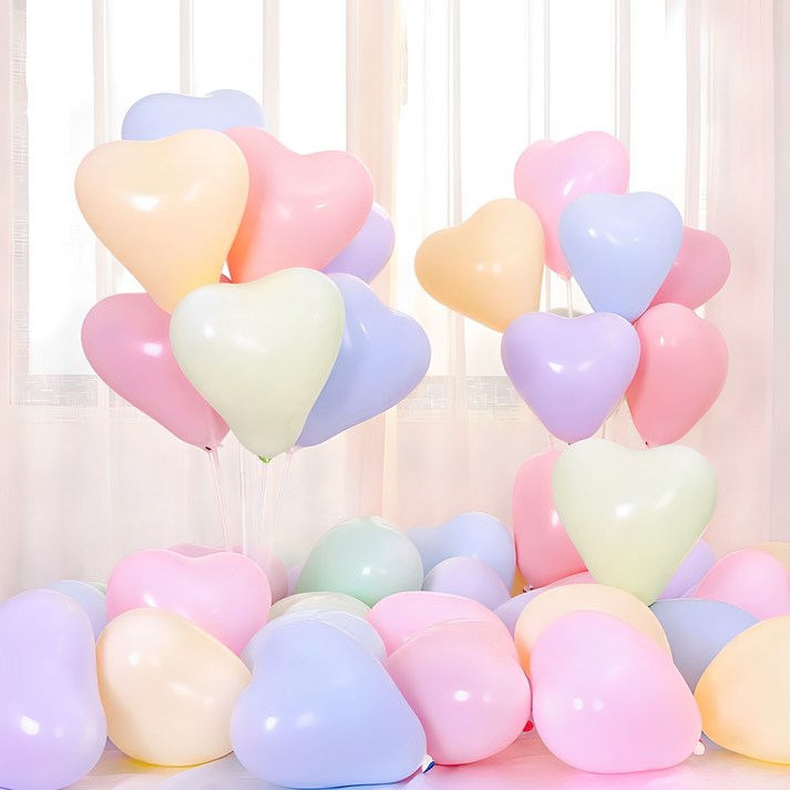 마카롱 하트 풍선