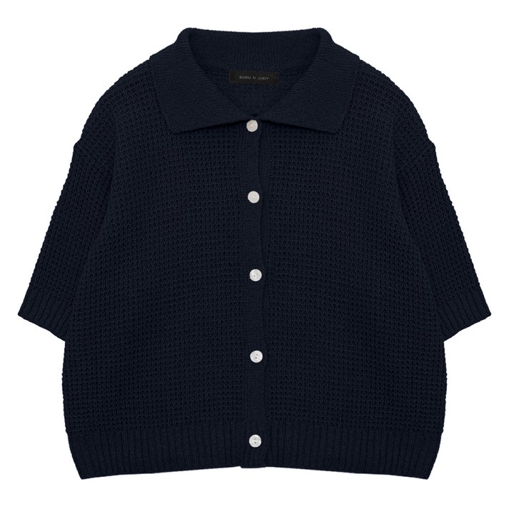 부루앤쥬디 여성용 카라 펀칭 반팔 가디건 ORECD501A