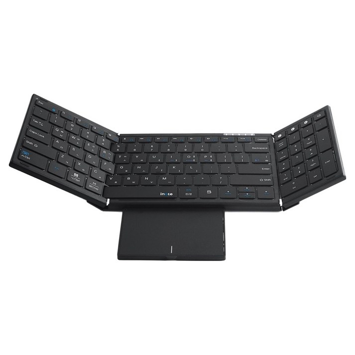 아이노트 블루투스 무선 접이식 키보드 + 터치패드 세트, 블랙, XK907B, 제조사축