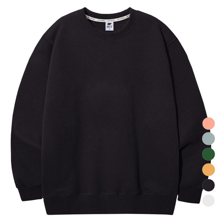 엠씨티 문컬렉션 편안한 데일리 스판 맨투맨 티셔츠