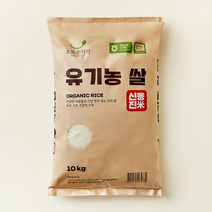 초록숟가락 유기농 신동진 쌀, 상등급, 10kg, 1개