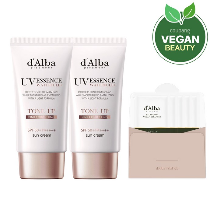 달바 워터풀 톤업 선크림 SPF 50 PA 50ml x 2p 밸런싱 비건 젤 클렌저 15ml 세트, 1세트 달바 워터풀 톤업 선크림 SPF 50 PA 50ml x 2p 밸런싱 비건 젤 클렌저 15ml 세트, 1세트