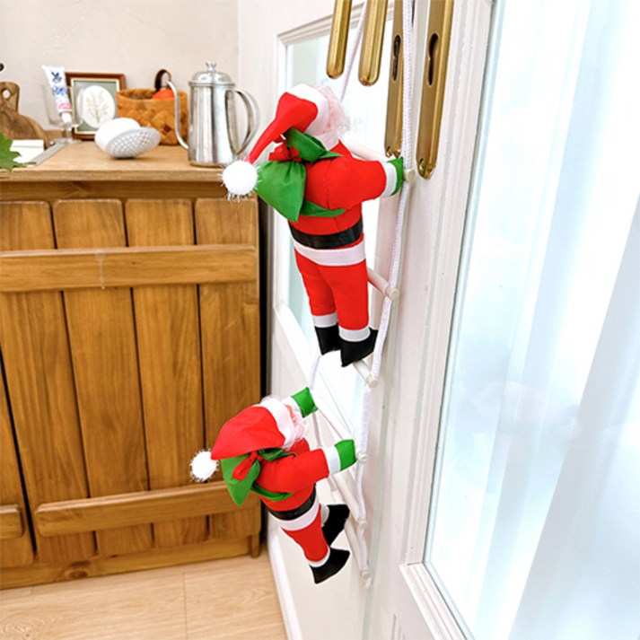 왓위셀 사다리 타는 산타할아버지 크리스마스 장식, 1개