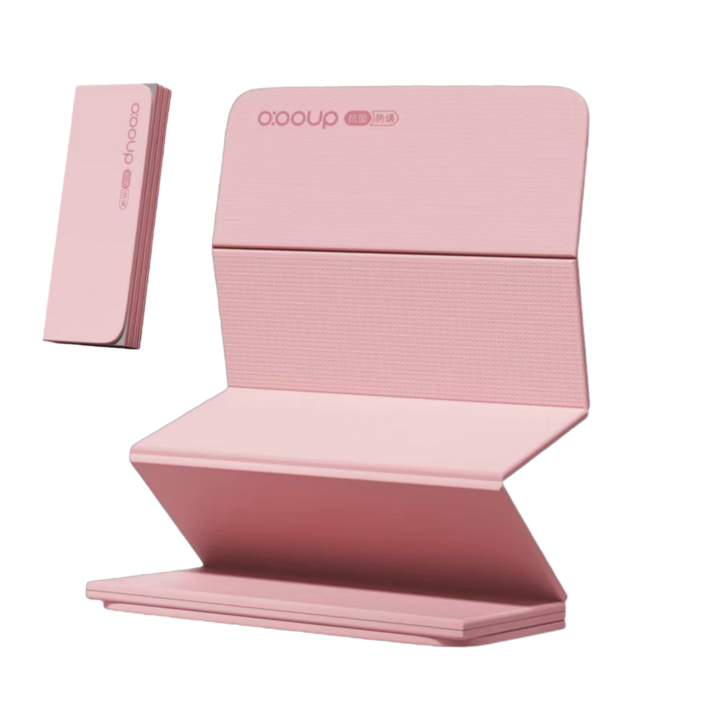 아로마 항균 7단 접이식 요가매트 POE 친환경 소재로 휴대용, 1개, 분홍색