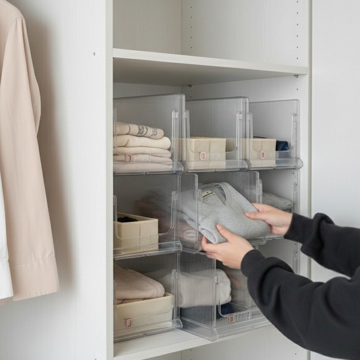 하이어데코 옷장 슬라이딩수납함 붙박이장 정리함 장롱안 수납서랍장