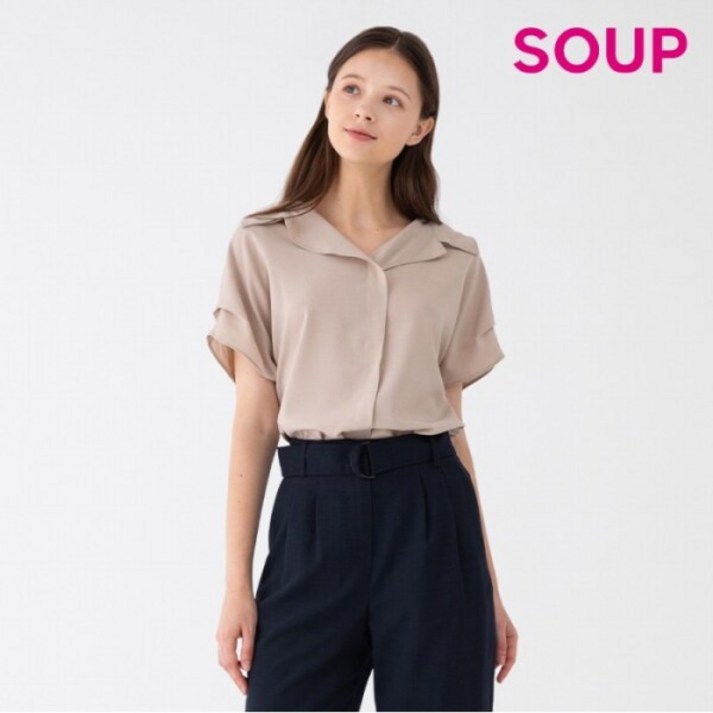 숲SOUP 25쿠폰 SOUP 솔리드 블라우스