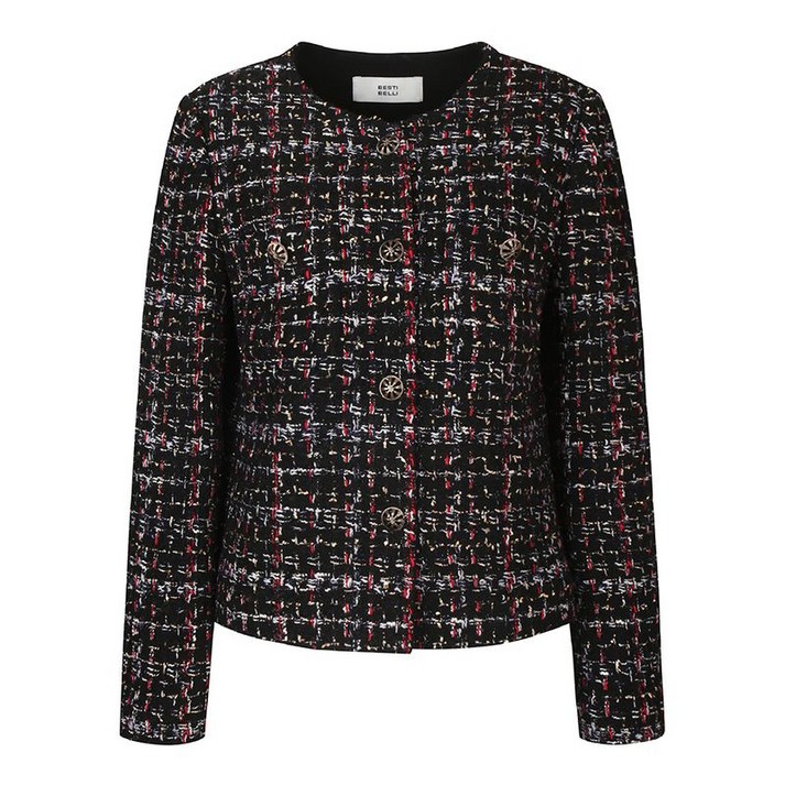 베스띠벨리 글리터 노카라 트위드 자켓 BJJAX2123