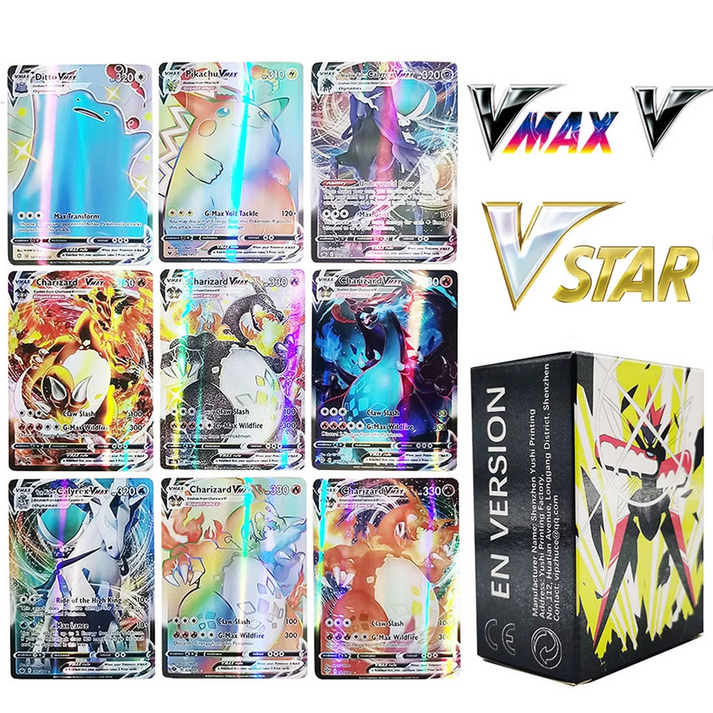 새로운 포켓몬 카드 영어 버전 1판 Chilling Reign Chiarizard Pikachu 최신 Vmax 홀로그램 레인보우 게임 컬렉션 카드 새로운 포켓몬 카드 영어 버전 1판 Chilling Reign Chiarizard Pikachu 최신 Vmax 홀로그램 레인보우 게임 컬렉션 카드