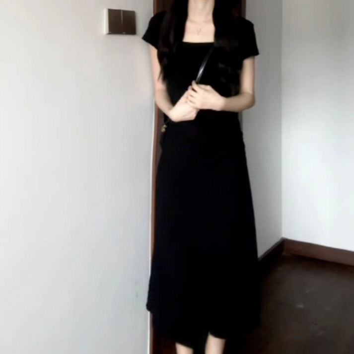 레송 슬림 셔링 여성원피스