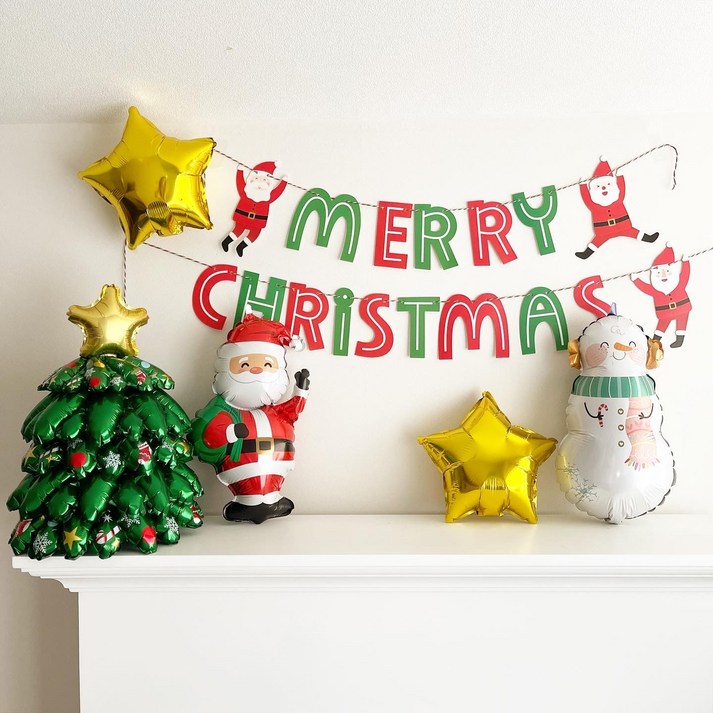 크리스마스 풍선세트 패키지 미니 트리풍선 산타 눈사람 그라보 20231