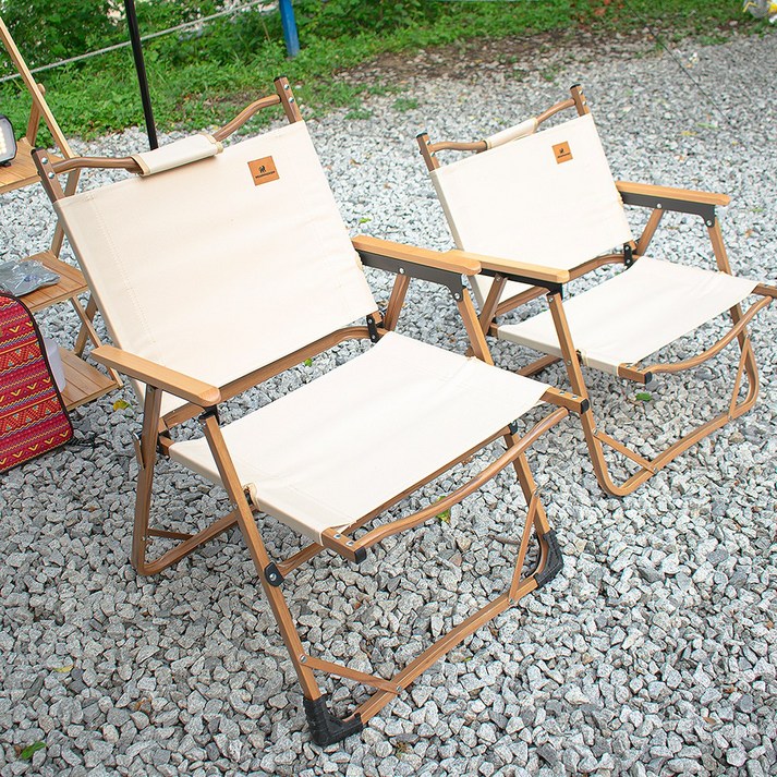 베어패커 알루미늄 경량 커밋체어 가방포함 캠핑의자 접이식 폴딩체어 대형, 베이지 대형 가방포함, 1개