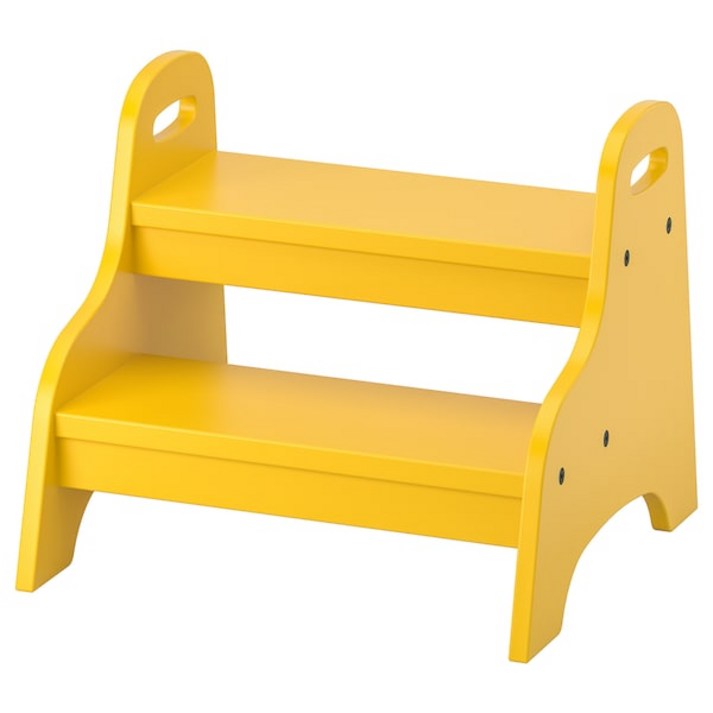 [무료배송] 이케아 트로겐 어린이 스텝스툴, 옐로우, 유아 발받침 인테리어 2단 의자