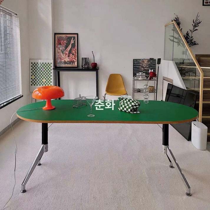 호마이카 타원형테이블모던 타원형 식탁 북유럽 4인용