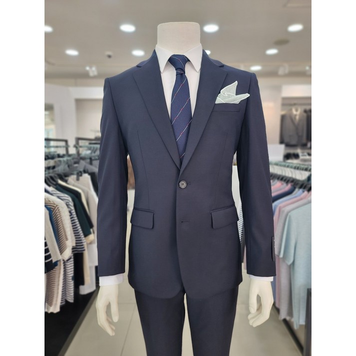 바쏘옴므 25F/W 다크네이비 스판 투버튼 정장 슈트WSZ3JT01-5