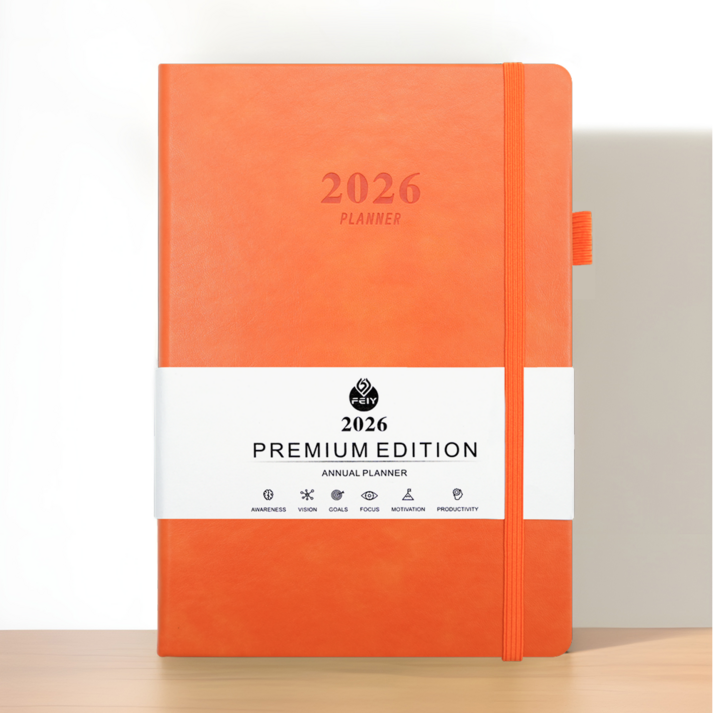 울이즈쿨 2026 하드커버 A5 날짜형 다이어리 플래너, 1개, 선셋 오렌지