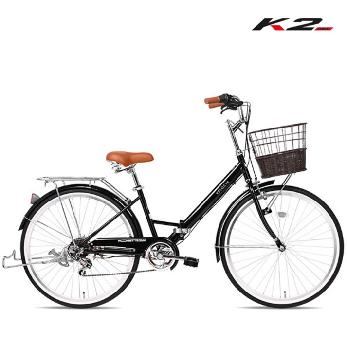 2025 케이투바이크 클래식 접이식 여성용자전거 쉘리FD 26인치 7단, 1개, 170cm, 쉘리FD로제떼 26인치 블랙 미조립소형공구