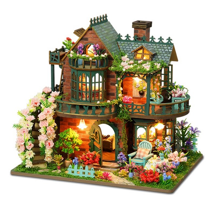 어른이대공원 대형 DIY 미니어처 하우스 만들기 요정의 벽돌집 OCTP001 한글설명서, 1개