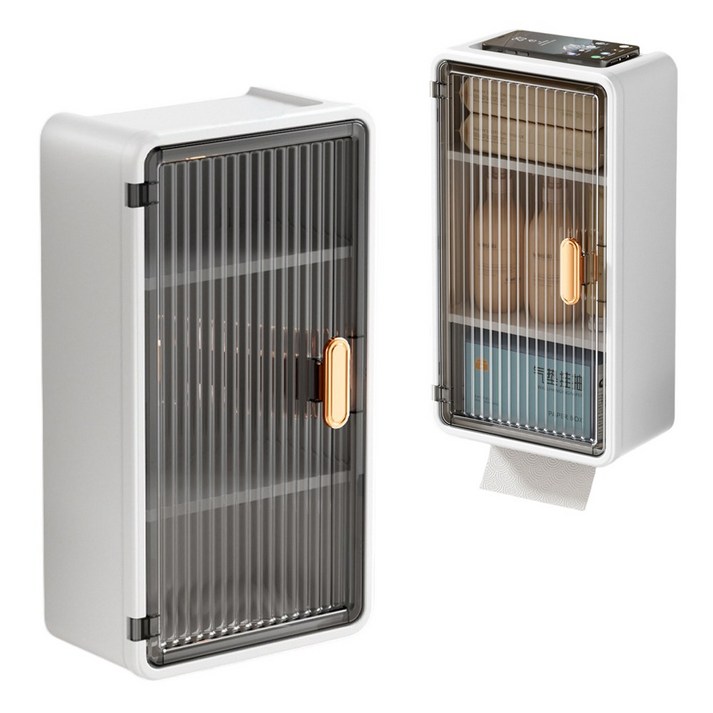 델라무드 화장실 벽 부착형 선반 수납장, 그레이