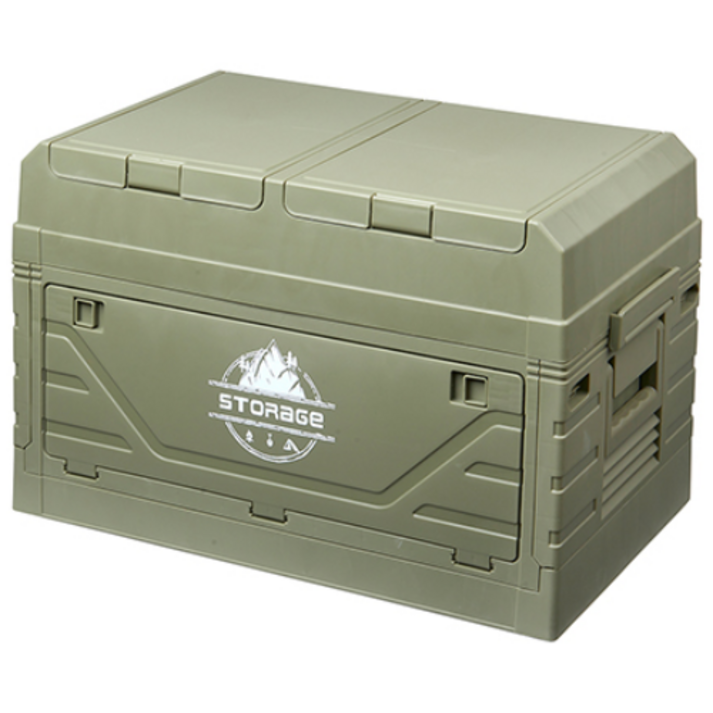 캠핑 정리함 2종 상판 테이블 수납박스 트렁크 보관함, 1개, 1단, 그린(수납형)